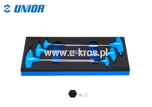 Zestaw kluczy imbus z uchwytem T z kulką 6el.Unior