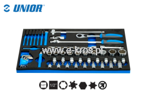 Zestaw narzędzi 1/2" na wkładce 60szt. Unior