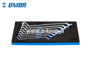 Zestaw kluczy oczkowych osadz. dwustr. 8szt. Unior