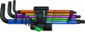 Klucze imbusowe z kulką Multicolour 1 SB 9 szt. Wera