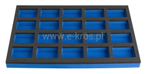 Wkładka SOS do wąskiej szafki narzędziowej 20 przegródek 374x570x40mm Unior