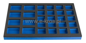 Wkładka SOS do wąskiej szafki narzędziowej 28 przegródek 374x570x40mm Unior
