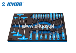 Zestaw wkrętaków na wkładce 28szt. Unior