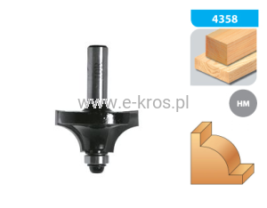 Frez trzpieniowy widiowy 38x19xR12 trzpień 8mm