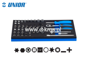 Zestaw kluczy nasadowych 1/4" 45szt. wkładka Unior