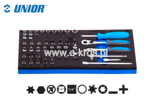 Zestaw kluczy nasadowych 1/4" 45szt. wkładka Unior