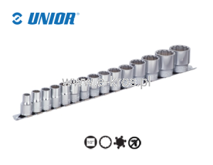 Zestaw nasadek 1/2" 10-32mm 12-kątne 15szt. Unior