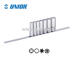 Zestaw nasadek 1/2" 13-24mm 12-kątne długi Unior