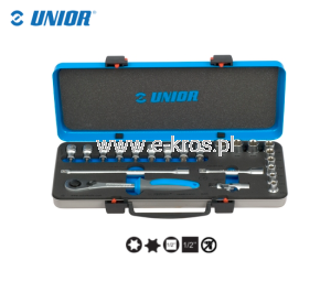Zestaw kluczy nasadowych 1/2" TORX 22el. Unior