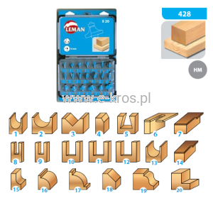 Zestaw frezów trzpieniowych widiowych 20szt.