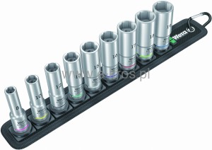 Zestaw końcówek nasadowych 9el. 3/8" zawieszka Wera 