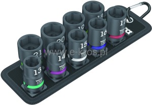 Zestaw końcówek nasadowych 9el. 1/2" zawieszka Wera 