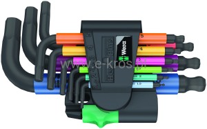 Klucze trzpieniowe imbusowe z kulką Multicolour 2 Wera