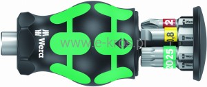 Rękojeść 1/4''+ bity Stubby 1 z magazynkiem Wera