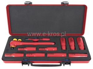 Zestaw nasadek izolowanych 1/2"  długich 11 elementów Unior