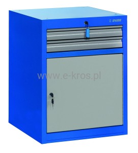 Szafka narzędziowa szeroka do stołu z 2 szufladami i drzwiami 663x650x870mm Unior