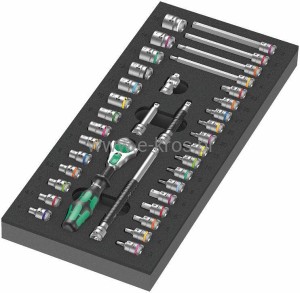 Zestaw narzędzi Zyklop 1/4" 8000 A na wkładce - 37el. Wera