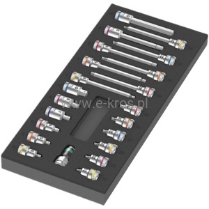 Zestaw kluczy nasadowych Zyklop 3/8" B na wkładce - 22el. Wera