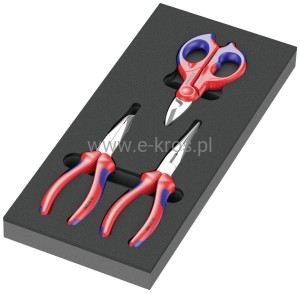 Zestaw szczypiec z nożyczkami KNIPEX na wkładce - 3el. Wera