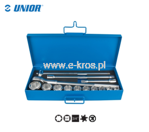 Zestaw kluczy nasadowych 3/4"  6-kątne 14el. Unior
