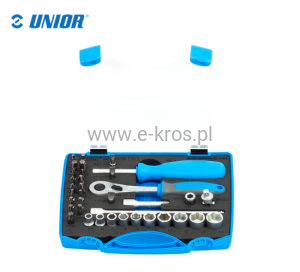 Zestaw kluczy nasadowych 1/4"  6-kątne 36el. Unior