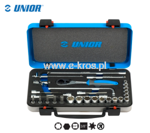 Zestaw kluczy nasadowych 3/8"  6-kątne 30el. Unior