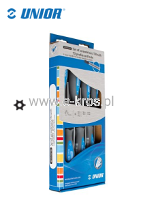 Zestaw wkrętaków TORX z otworem 10-40mm 7el. Unior