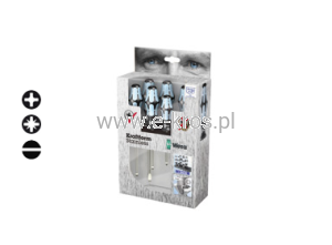 Zestaw wkrętaków Inox + wieszak PH/PZ/SL 6szt.