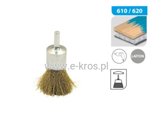 Szczotka pędzelek mosiężna 22mm z trzpieniem 6mm