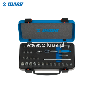 Zestaw kluczy nasadowych 1/4"  6-kątne 33el. Unior