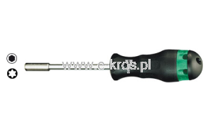 Rękojeść 1/4''x120mm z magnes. + bity Torx 7el.