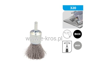 Szczotka pędzelek Inox 22mm z trzpieniem 6mm