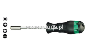 Rękojeść 1/4''x120mm z magnes. + bity 7el. Wera